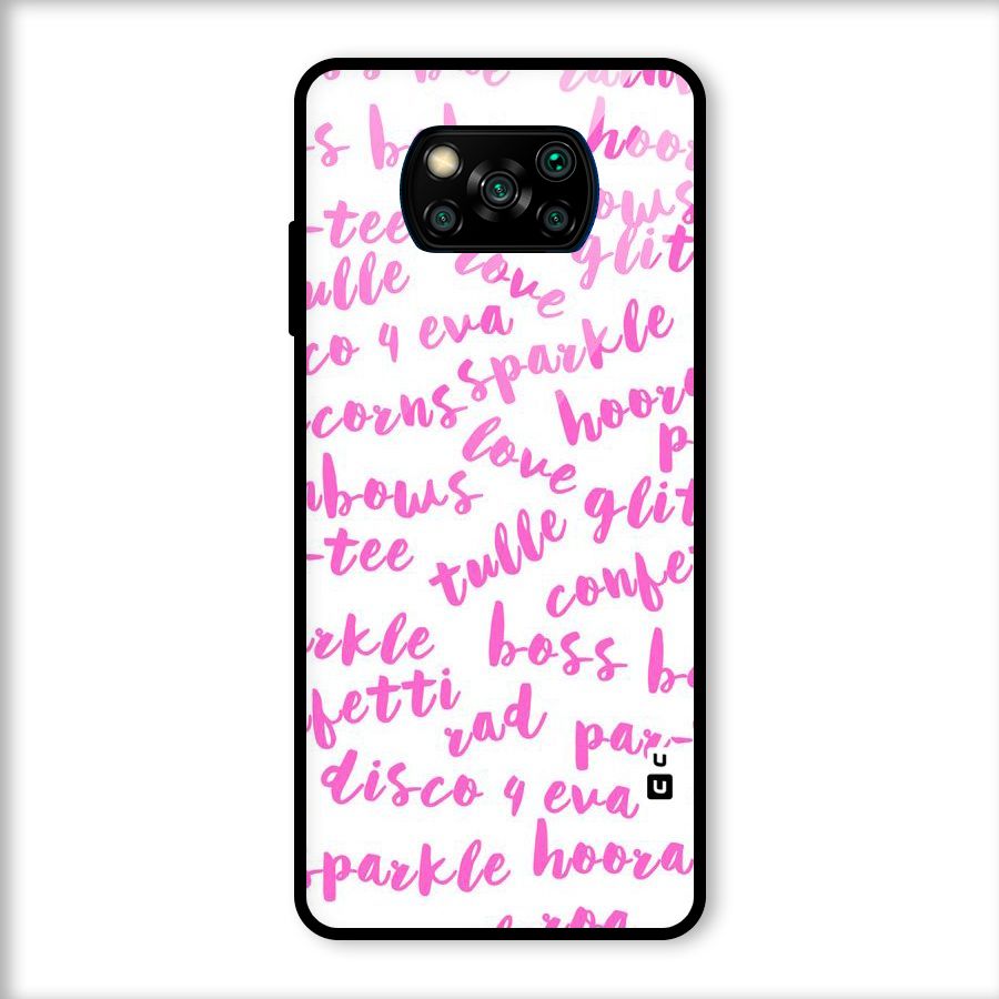 Sparkle Love Glass Back Case for Poco X3