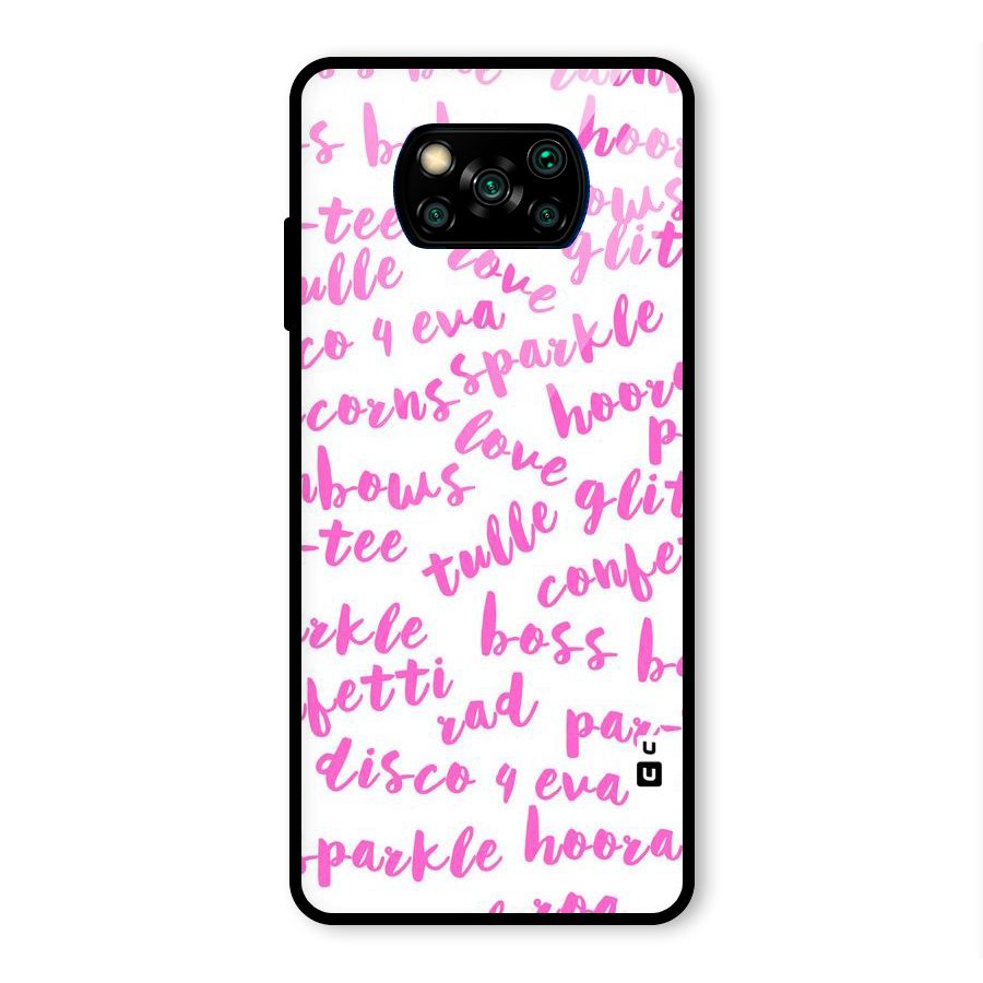 Sparkle Love Glass Back Case for Poco X3 Pro