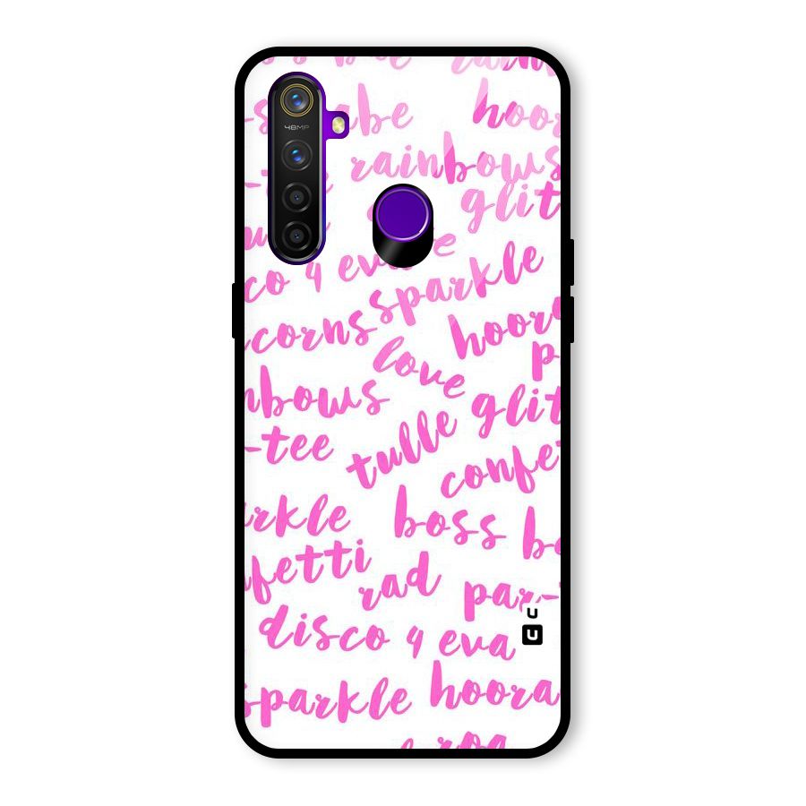 Sparkle Love Glass Back Case for Realme 5 Pro