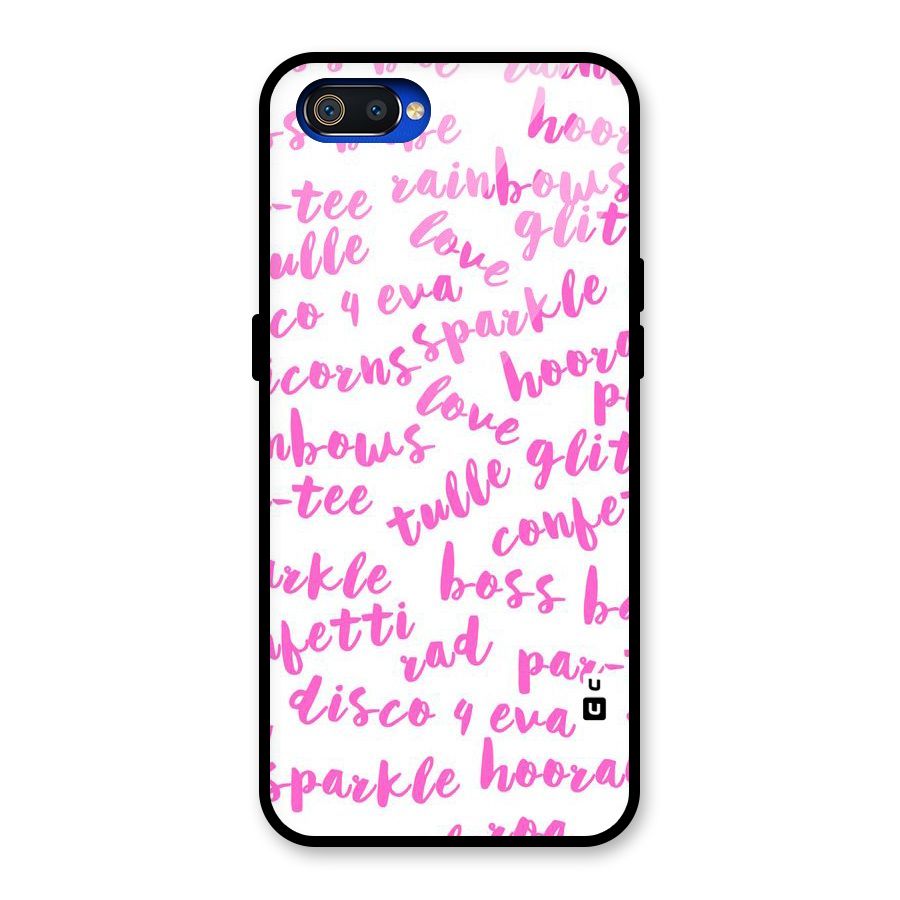 Sparkle Love Glass Back Case for Realme C2