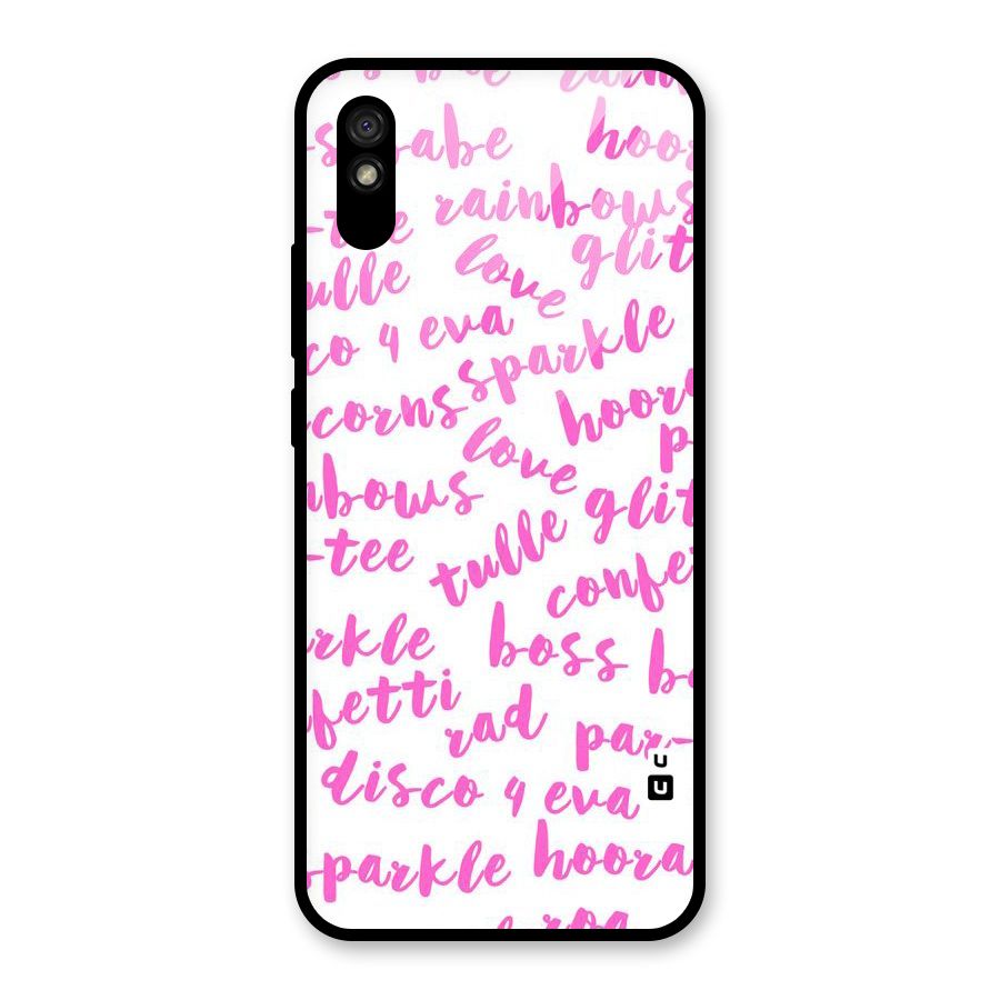 Sparkle Love Glass Back Case for Redmi 9A