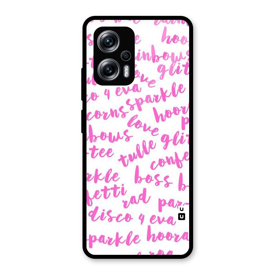 Sparkle Love Glass Back Case for Redmi K50i
