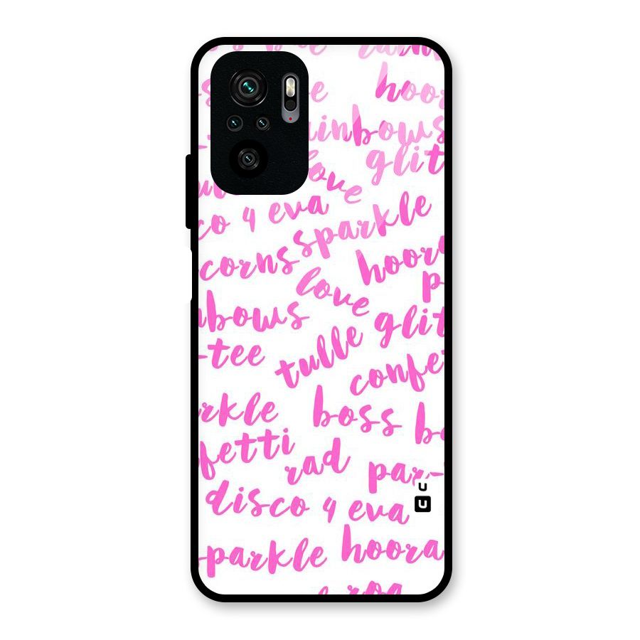 Sparkle Love Glass Back Case for Redmi Note 10S