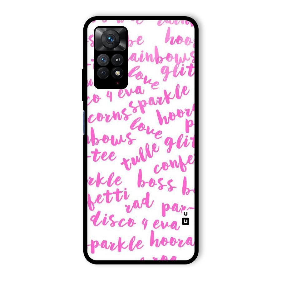 Sparkle Love Glass Back Case for Redmi Note 11 Pro
