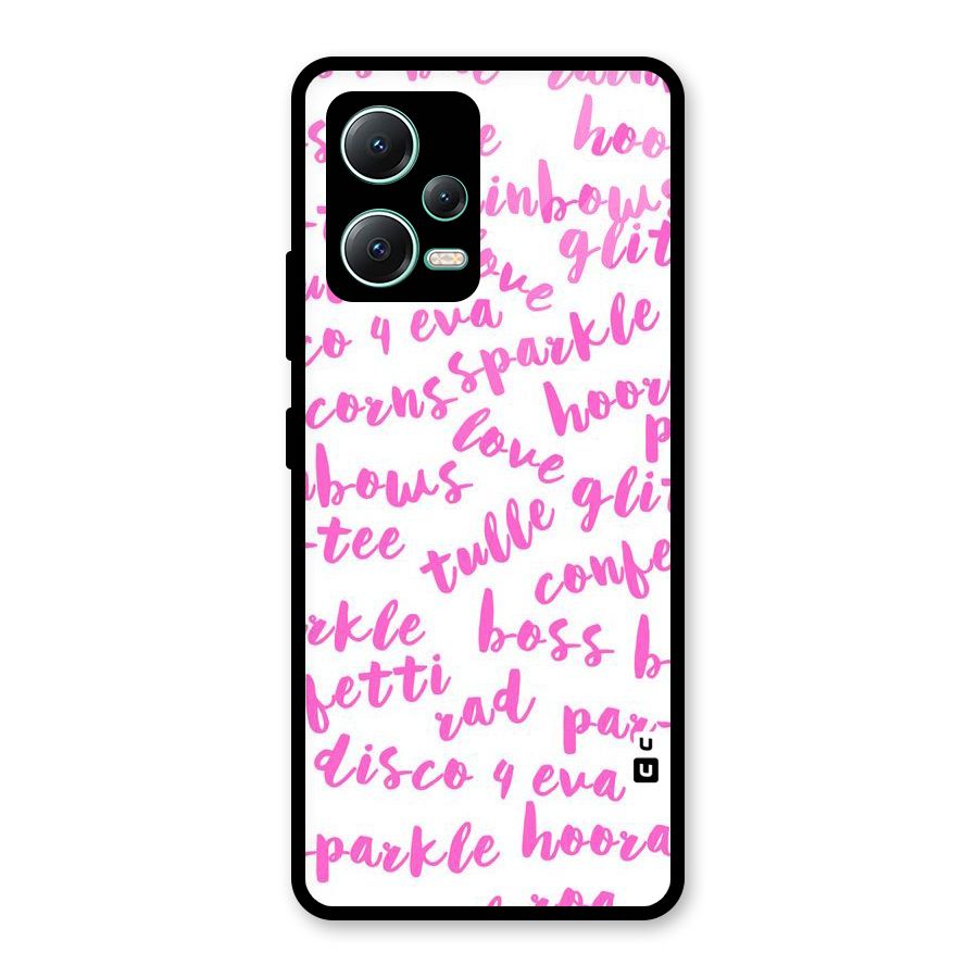 Sparkle Love Glass Back Case for Redmi Note 12 5G