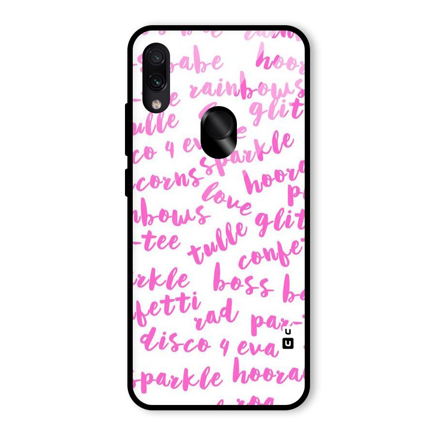 Sparkle Love Glass Back Case for Redmi Note 7 Pro