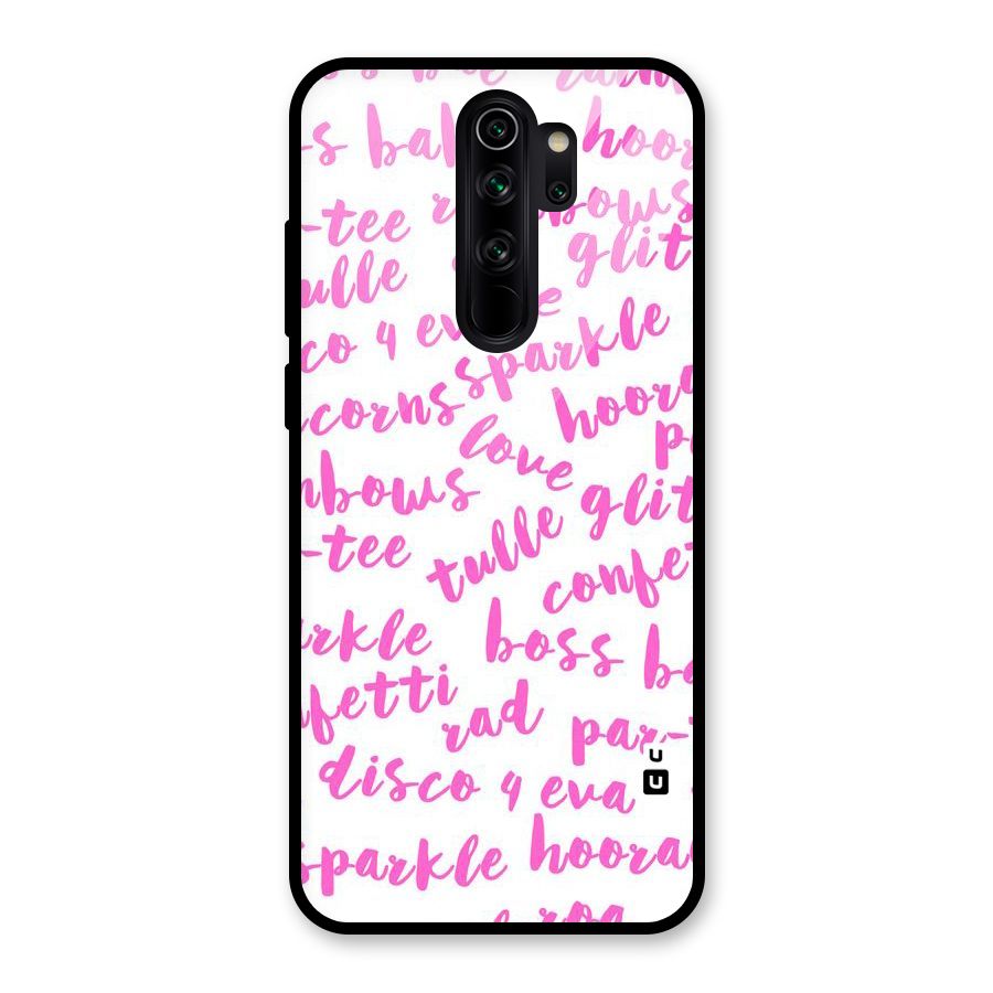 Sparkle Love Glass Back Case for Redmi Note 8 Pro