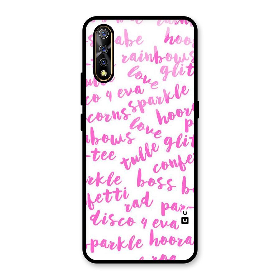Sparkle Love Glass Back Case for Vivo S1