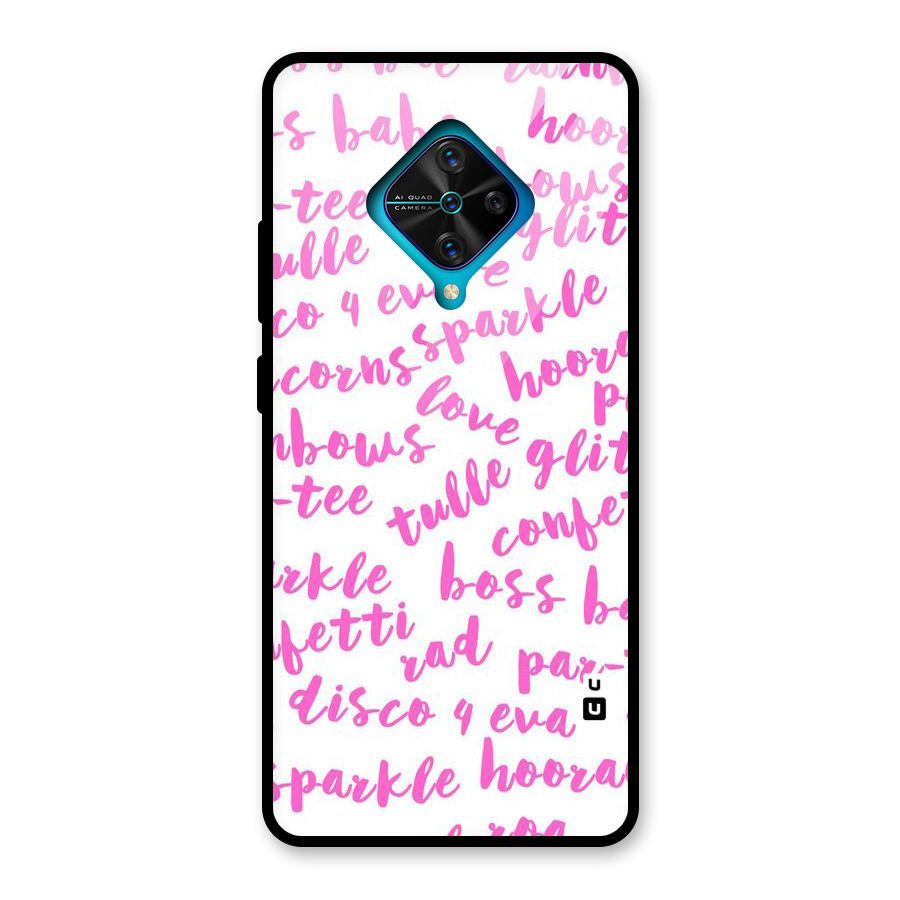 Sparkle Love Glass Back Case for Vivo S1 Pro