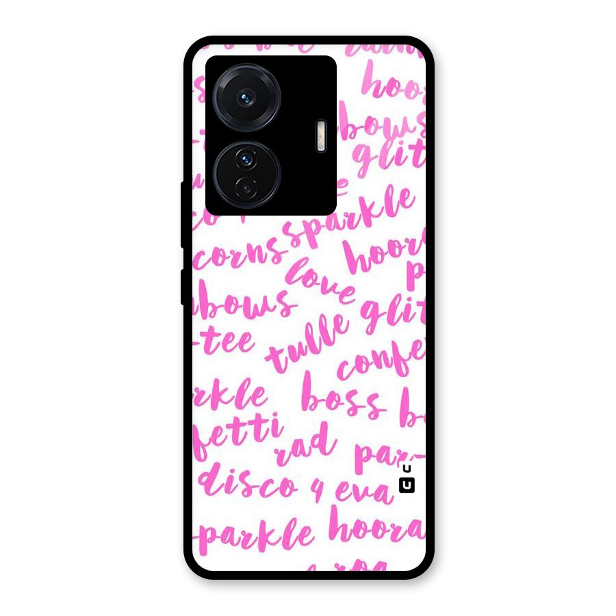Sparkle Love Glass Back Case for Vivo T1 Pro