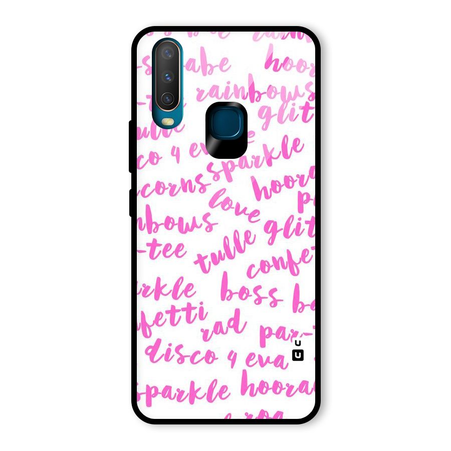 Sparkle Love Glass Back Case for Vivo U10