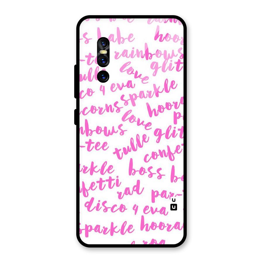 Sparkle Love Glass Back Case for Vivo V15 Pro