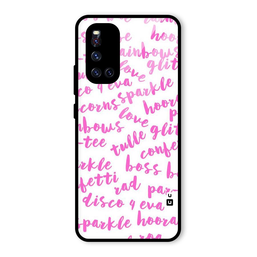 Sparkle Love Glass Back Case for Vivo V19