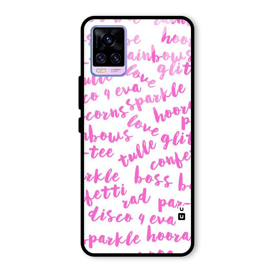 Sparkle Love Glass Back Case for Vivo V20 Pro