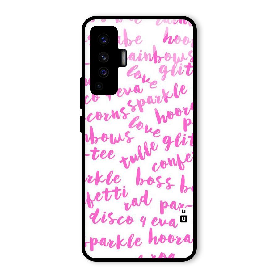 Sparkle Love Glass Back Case for Vivo X50