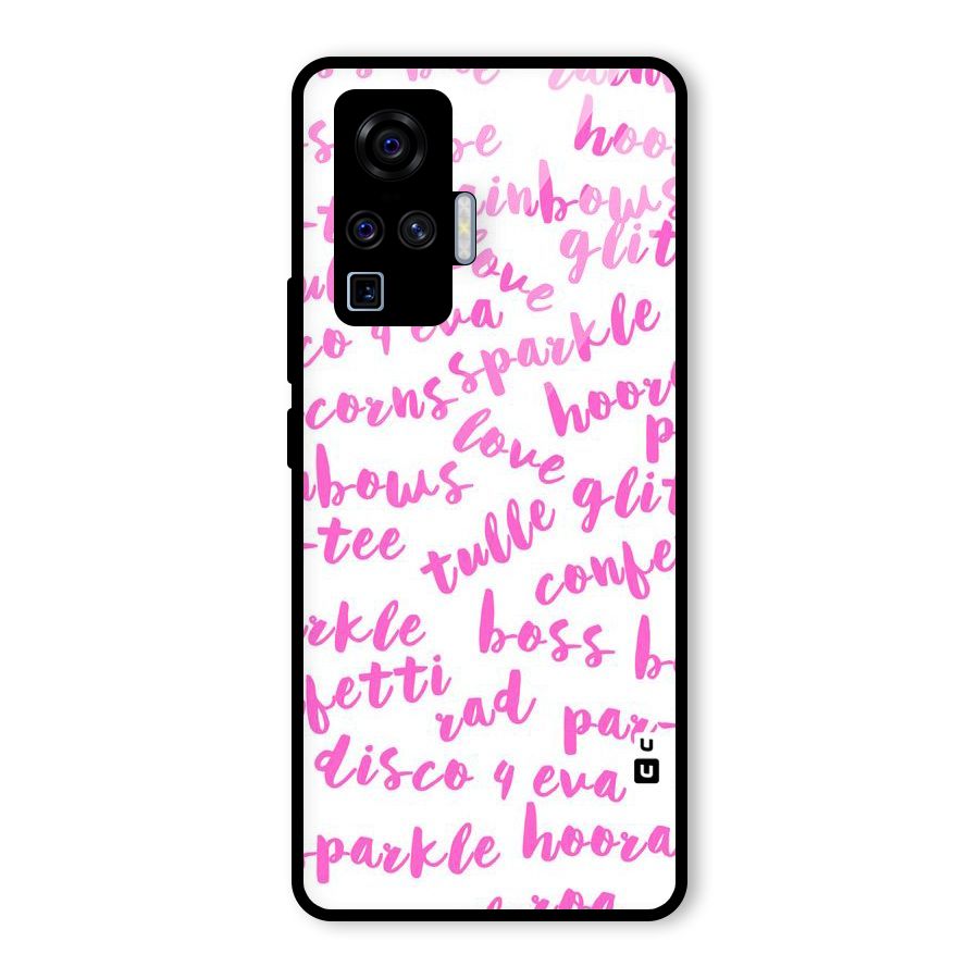 Sparkle Love Glass Back Case for Vivo X50 Pro
