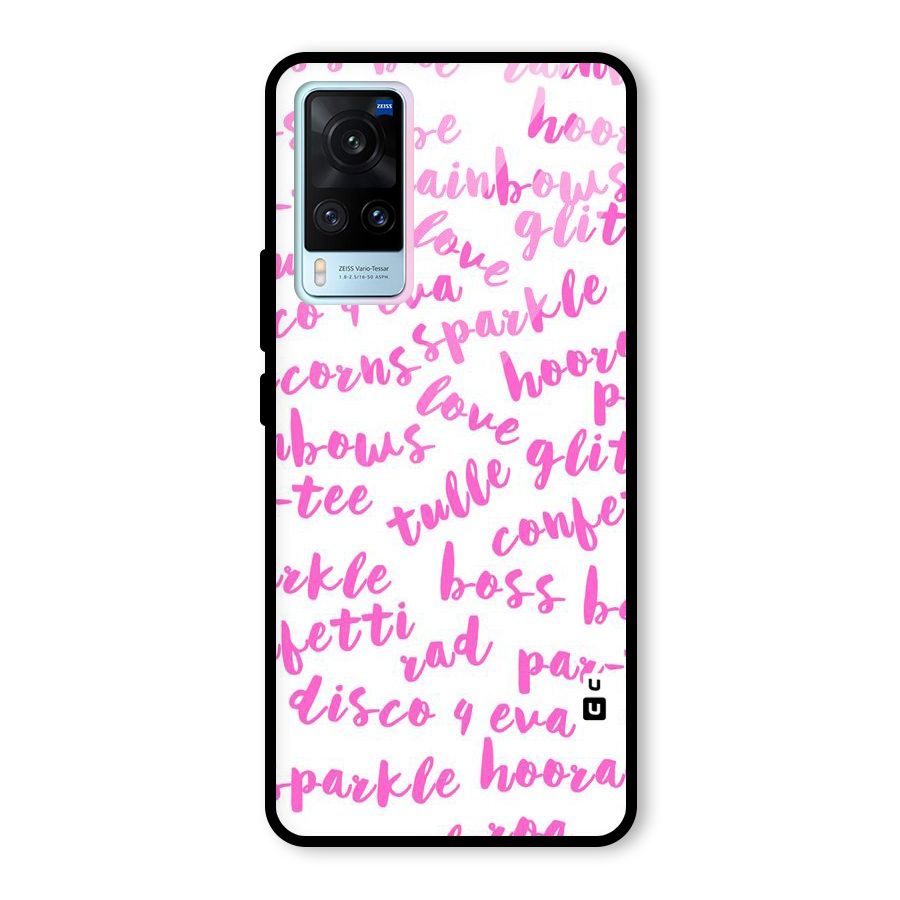Sparkle Love Glass Back Case for Vivo X60