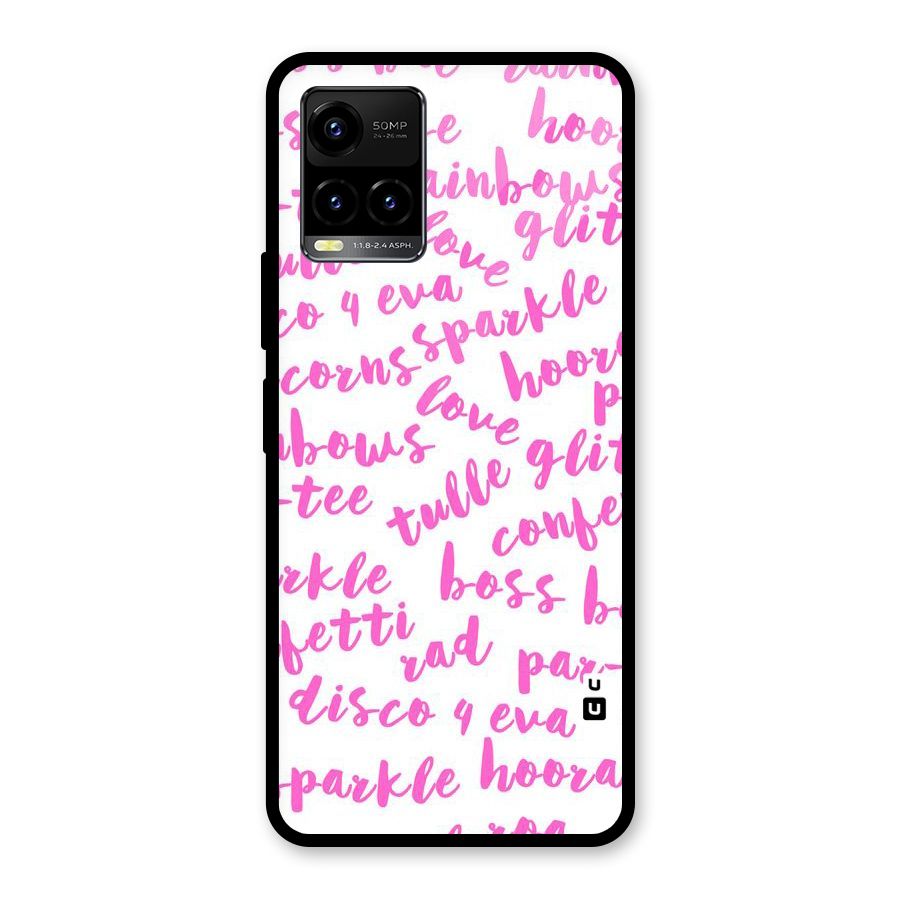 Sparkle Love Glass Back Case for Vivo Y21A