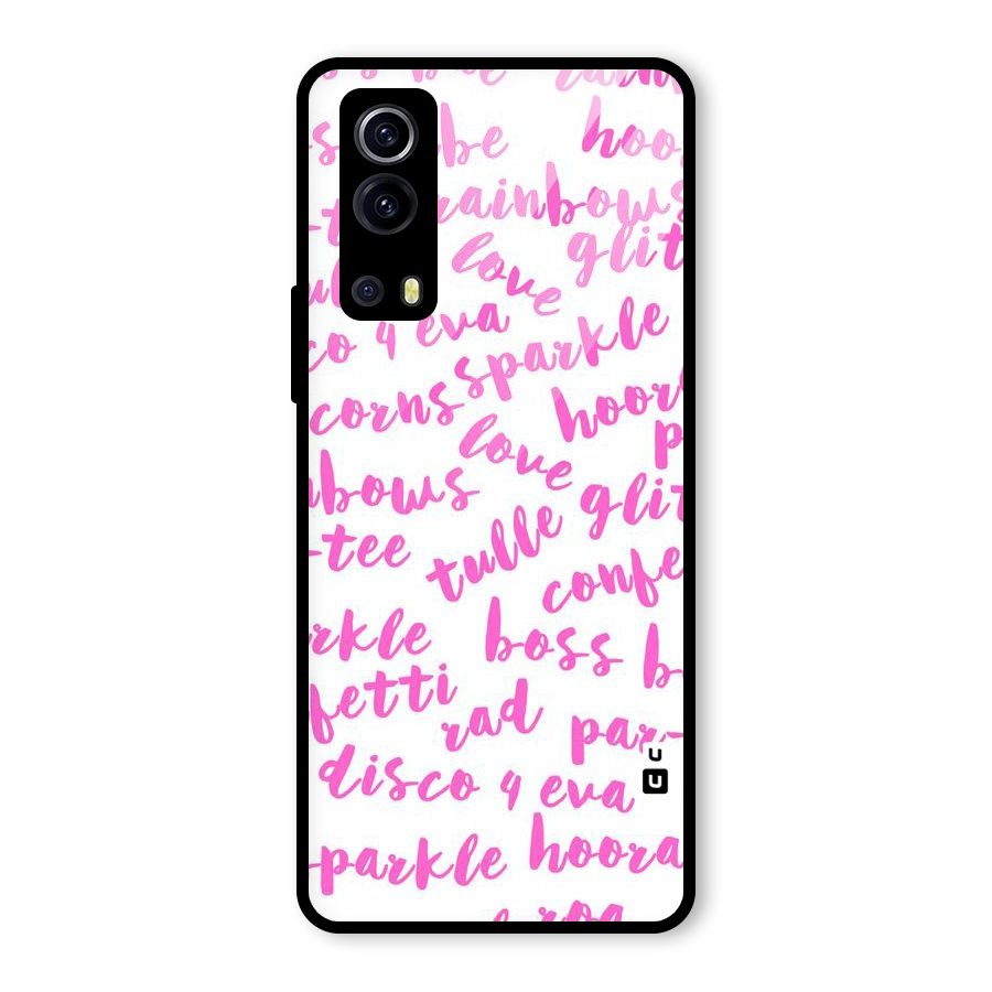 Sparkle Love Glass Back Case for Vivo iQOO Z3