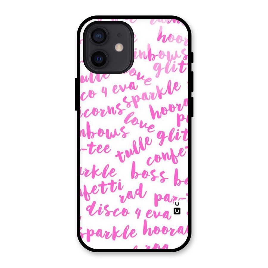 Sparkle Love Glass Back Case for iPhone 12