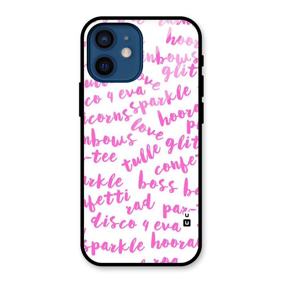 Sparkle Love Glass Back Case for iPhone 12 Mini