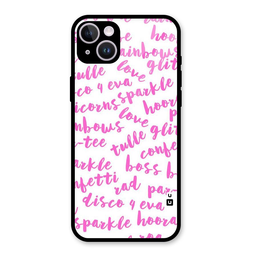Sparkle Love Glass Back Case for iPhone 14 Plus