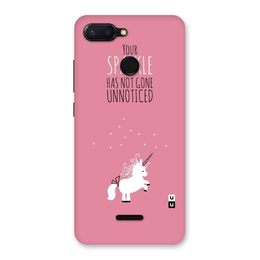 Sparkle Not Unnoticed Back Case for Redmi 6