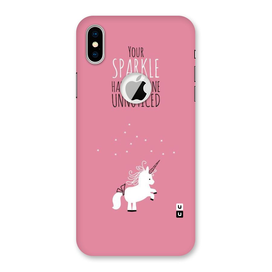 Sparkle Not Unnoticed Back Case for iPhone XS Logo Cut