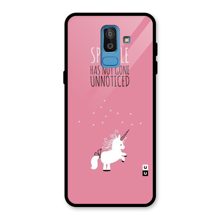 Sparkle Not Unnoticed Glass Back Case for Galaxy J8