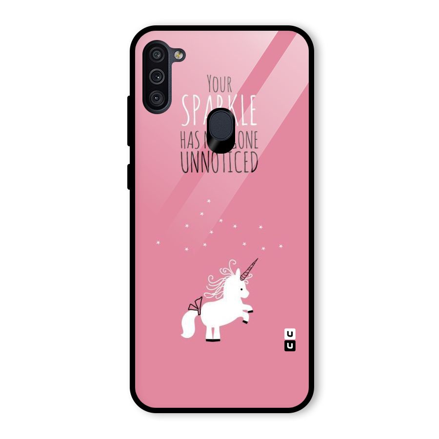 Sparkle Not Unnoticed Glass Back Case for Galaxy M11