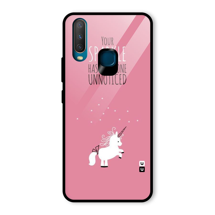 Sparkle Not Unnoticed Glass Back Case for Vivo Y12