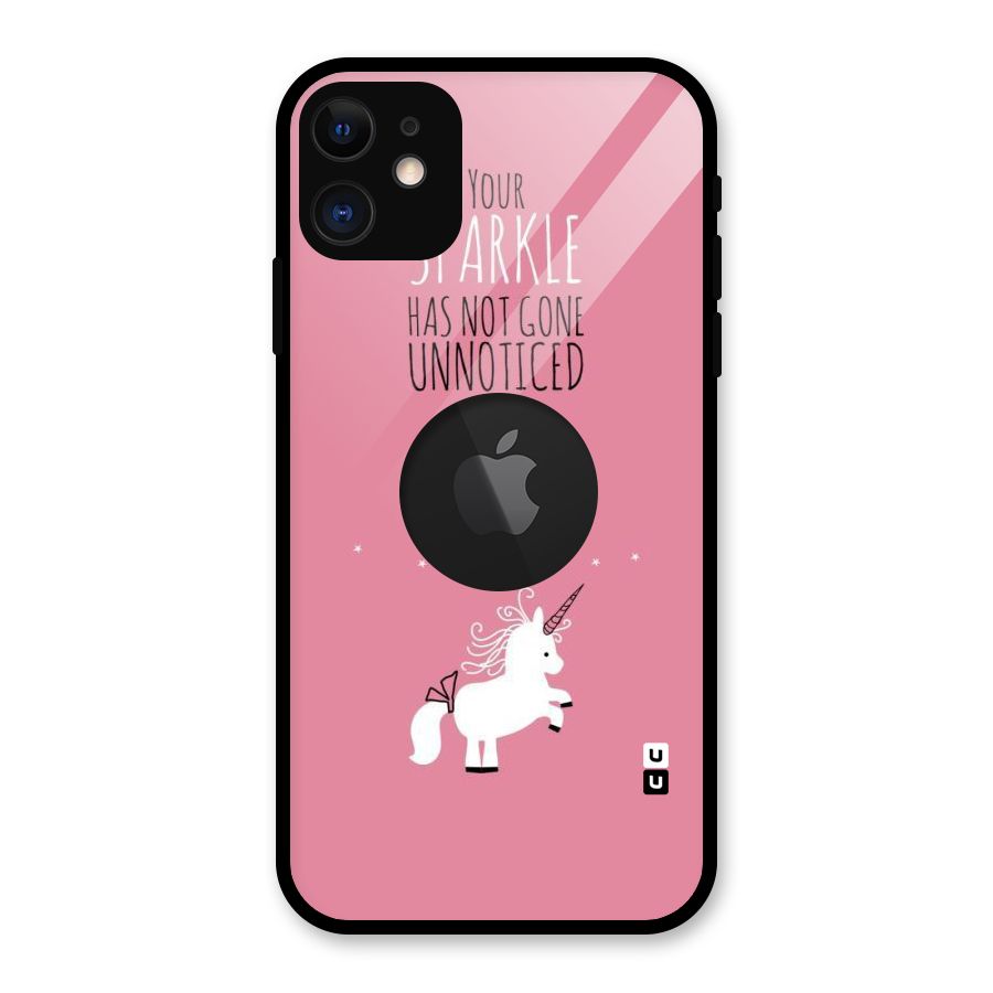 Sparkle Not Unnoticed Glass Back Case for iPhone 11 Logo Cut