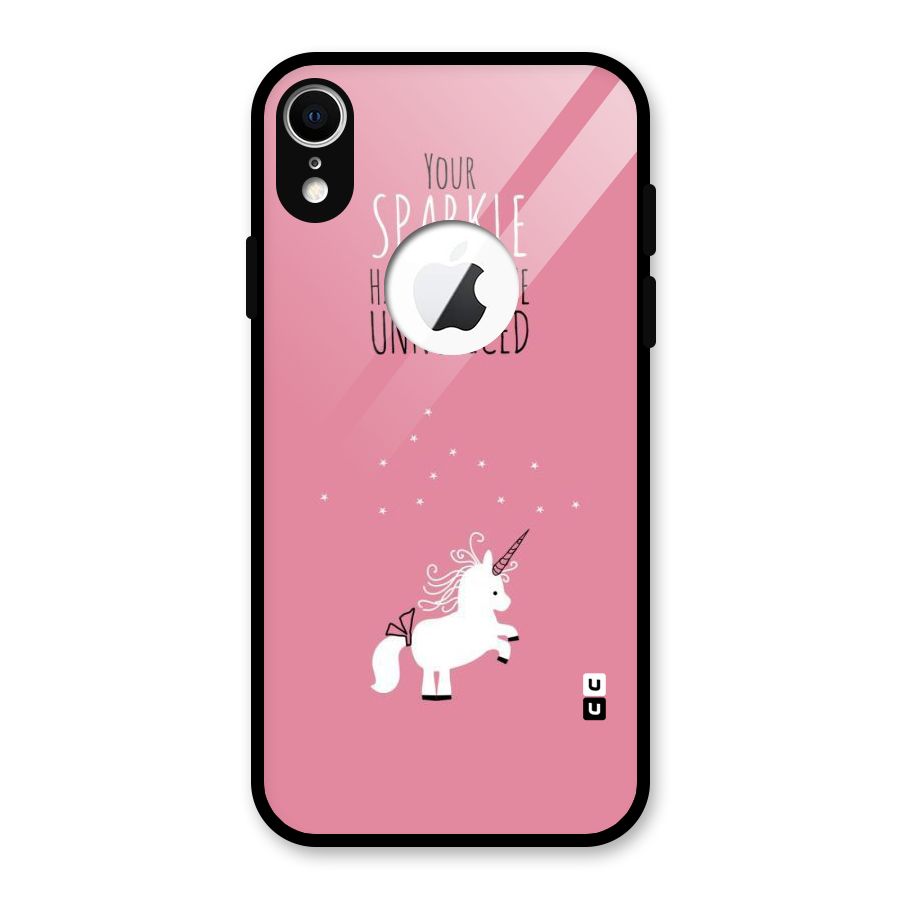 Sparkle Not Unnoticed Glass Back Case for iPhone XR Logo Cut