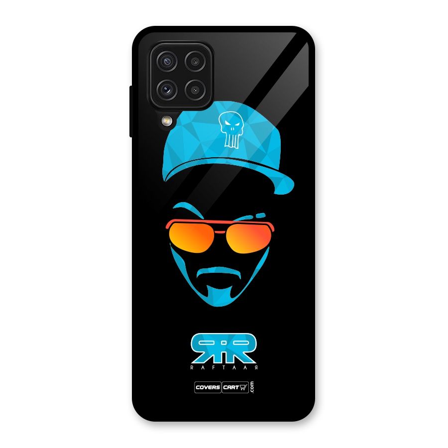 Special Raftaar Edition Blue Glass Back Case for Galaxy A22 4G