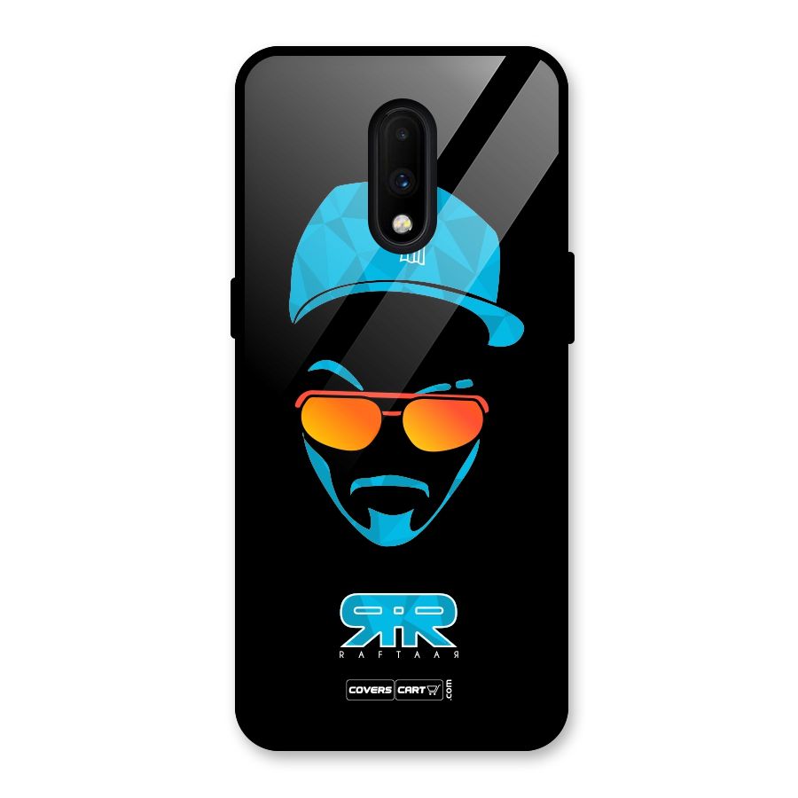Special Raftaar Edition Blue Glass Back Case for OnePlus 7