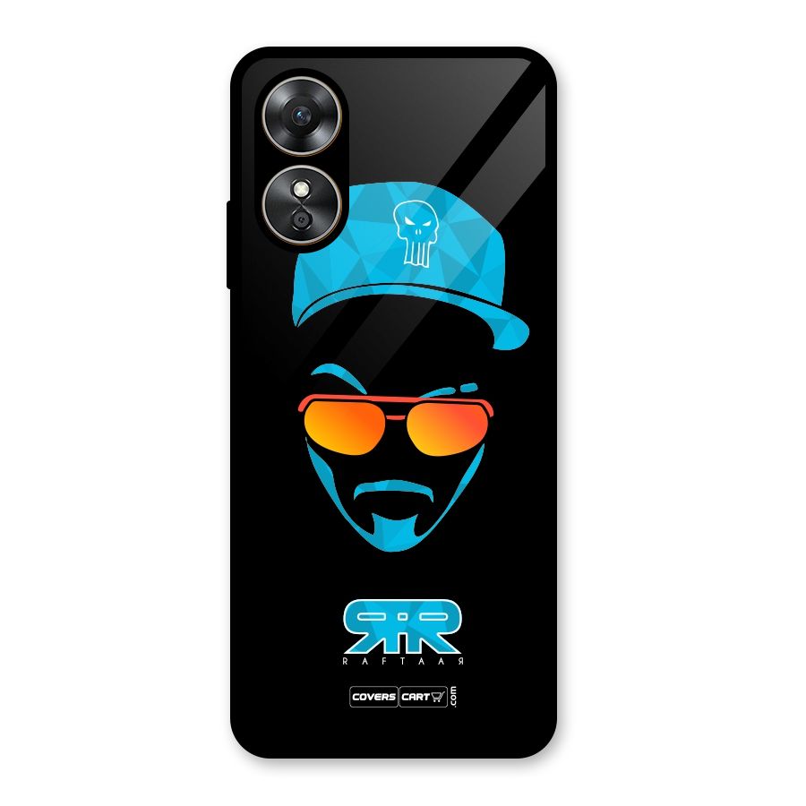 Special Raftaar Edition Blue Glass Back Case for Oppo A17