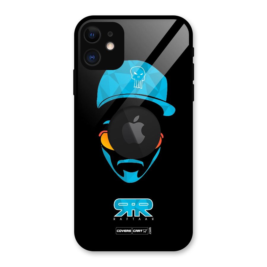 Special Raftaar Edition Blue Glass Back Case for iPhone 11 Logo Cut