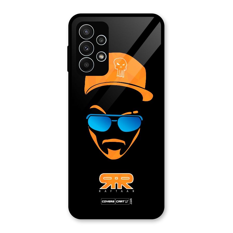 Special Raftaar Edition Orange Glass Back Case for Galaxy A23