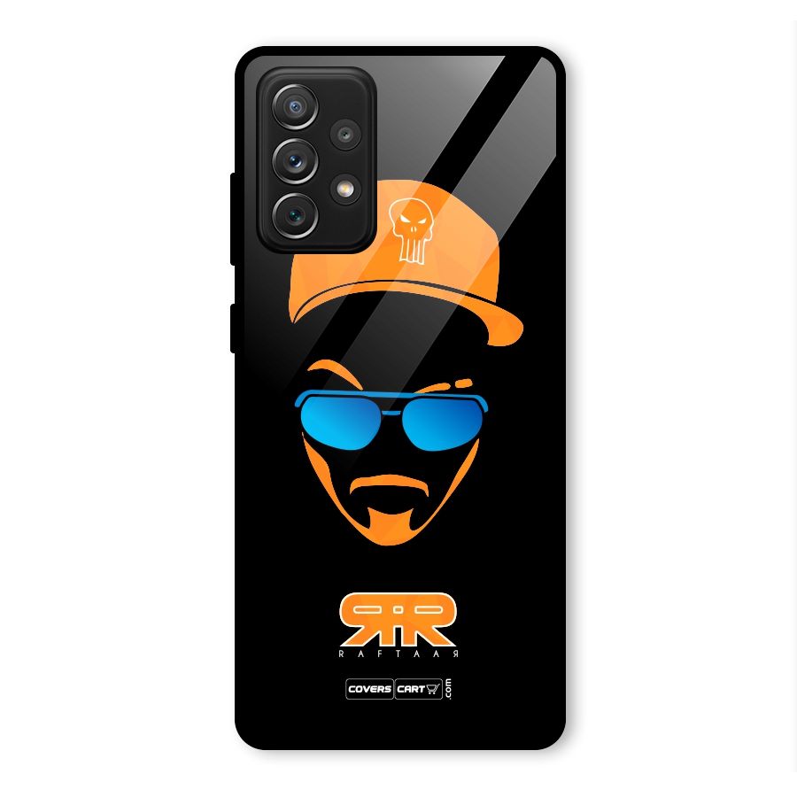 Special Raftaar Edition Orange Glass Back Case for Galaxy A72