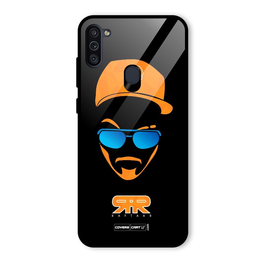 Special Raftaar Edition Orange Glass Back Case for Galaxy M11