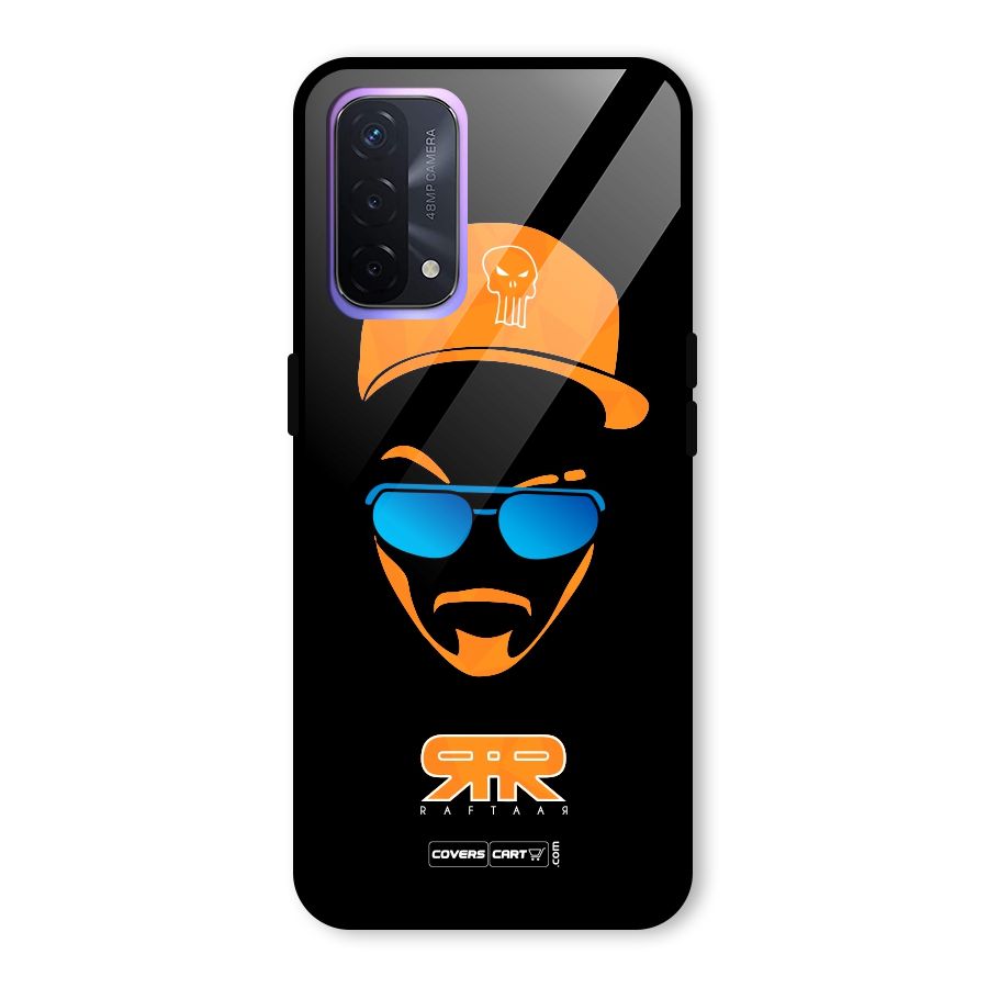 Special Raftaar Edition Orange Glass Back Case for Oppo A74 5G
