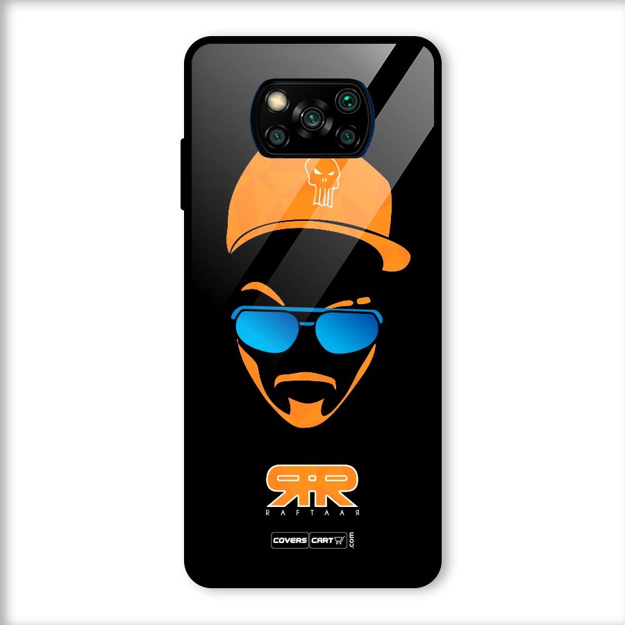 Special Raftaar Edition Orange Glass Back Case for Poco X3