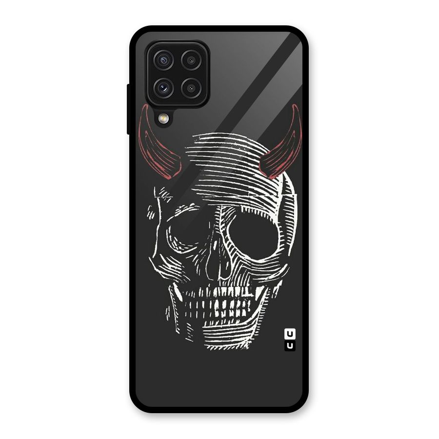 Spooky Face Glass Back Case for Galaxy A22 4G