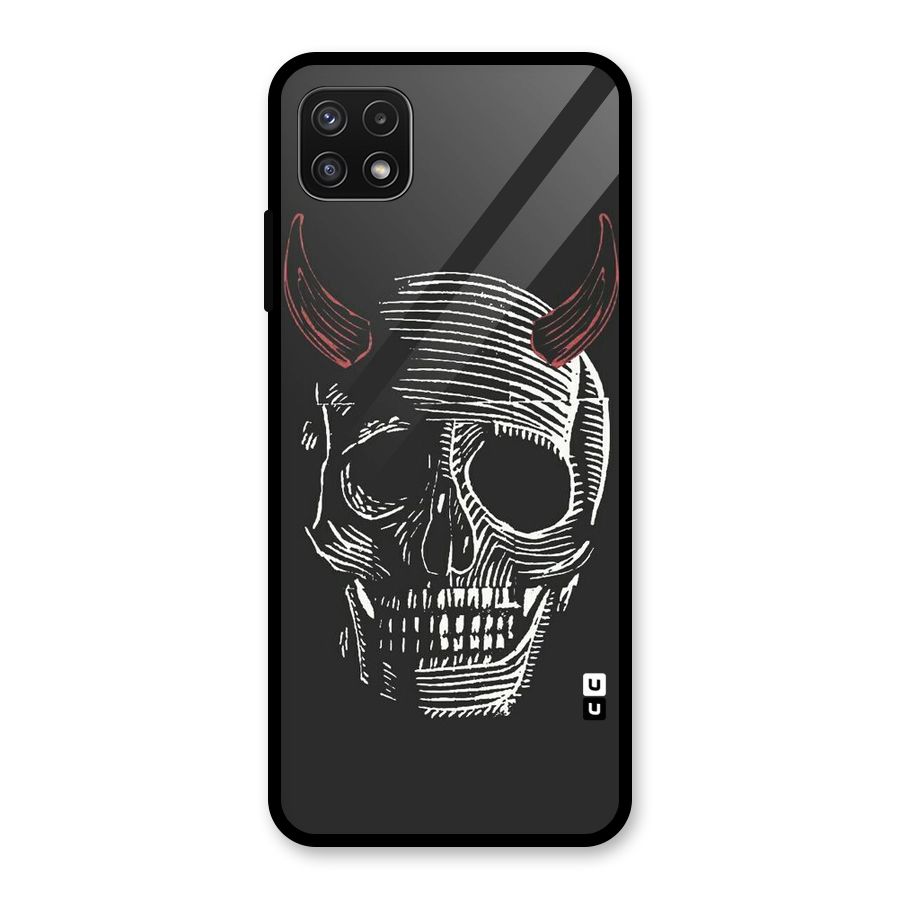 Spooky Face Glass Back Case for Galaxy A22 5G