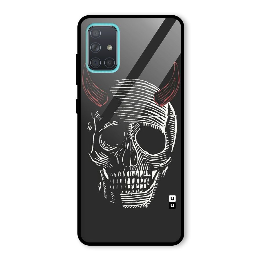 Spooky Face Glass Back Case for Galaxy A71