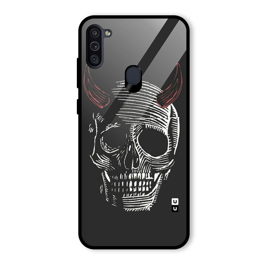 Spooky Face Glass Back Case for Galaxy M11