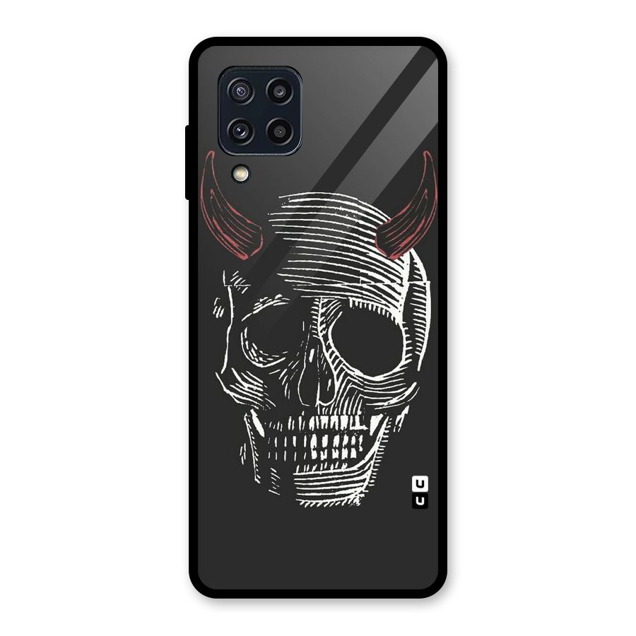 Spooky Face Glass Back Case for Galaxy M32