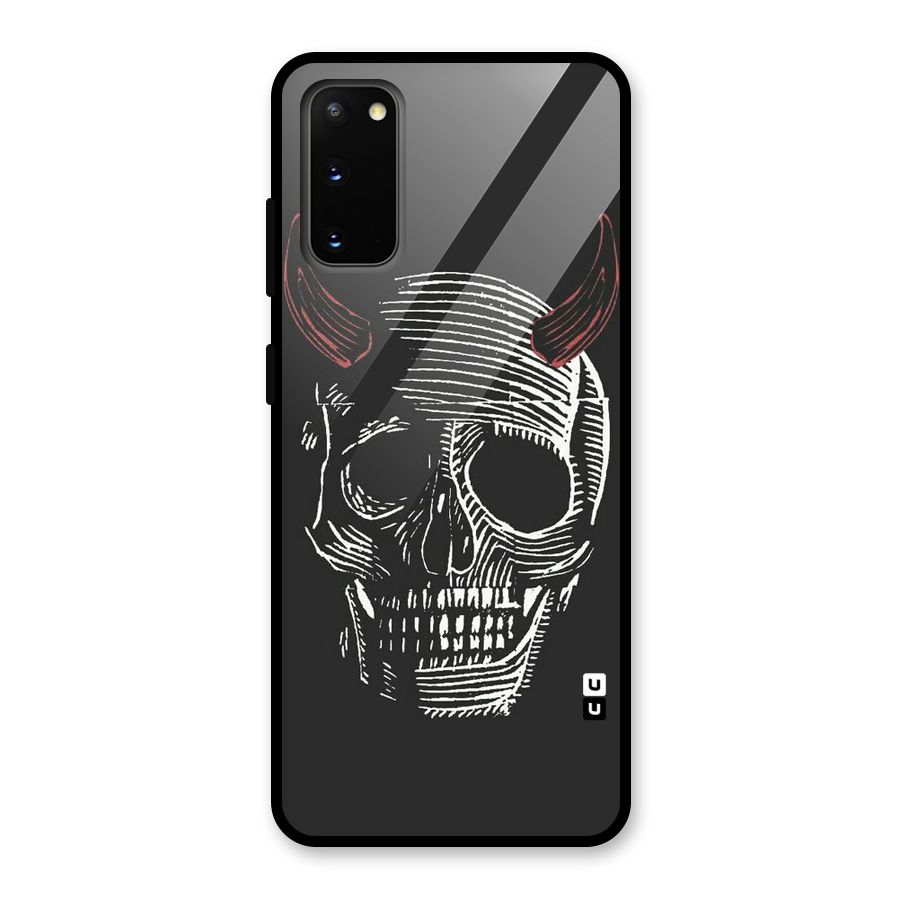Spooky Face Glass Back Case for Galaxy S20