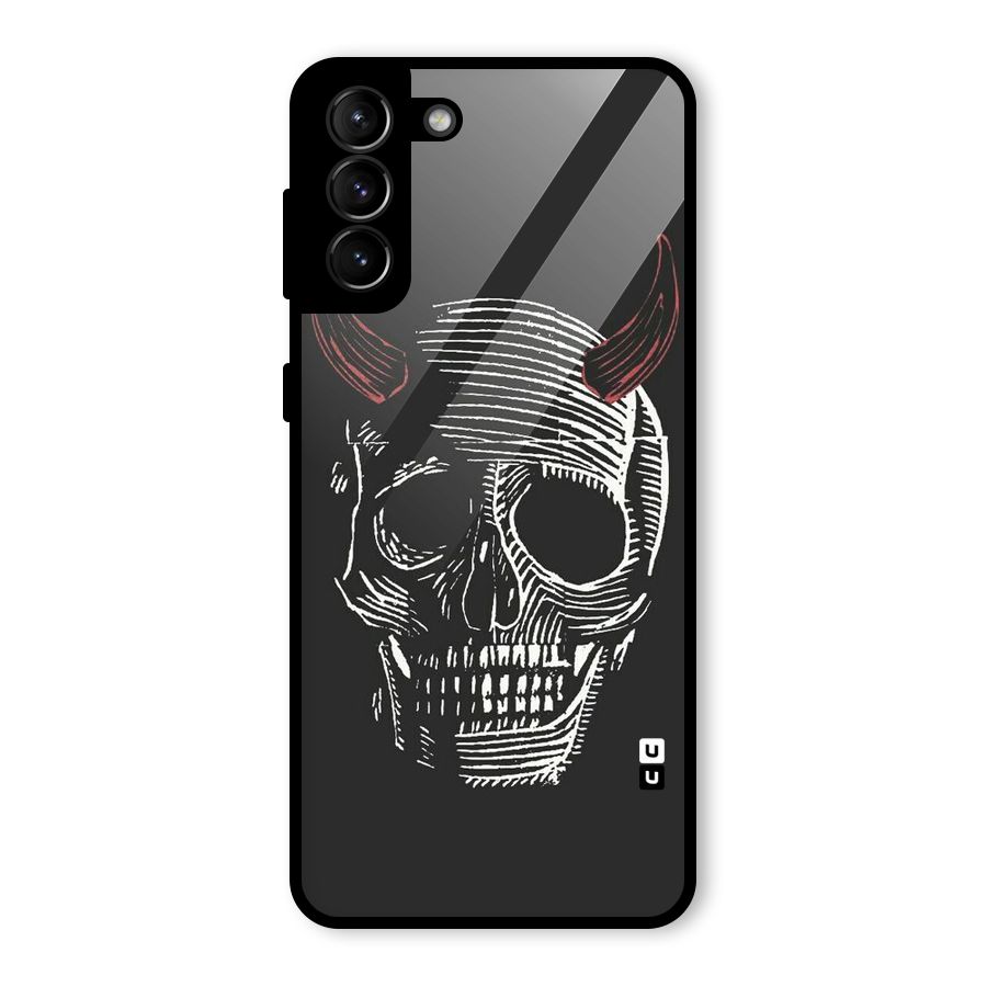 Spooky Face Glass Back Case for Galaxy S21 Plus