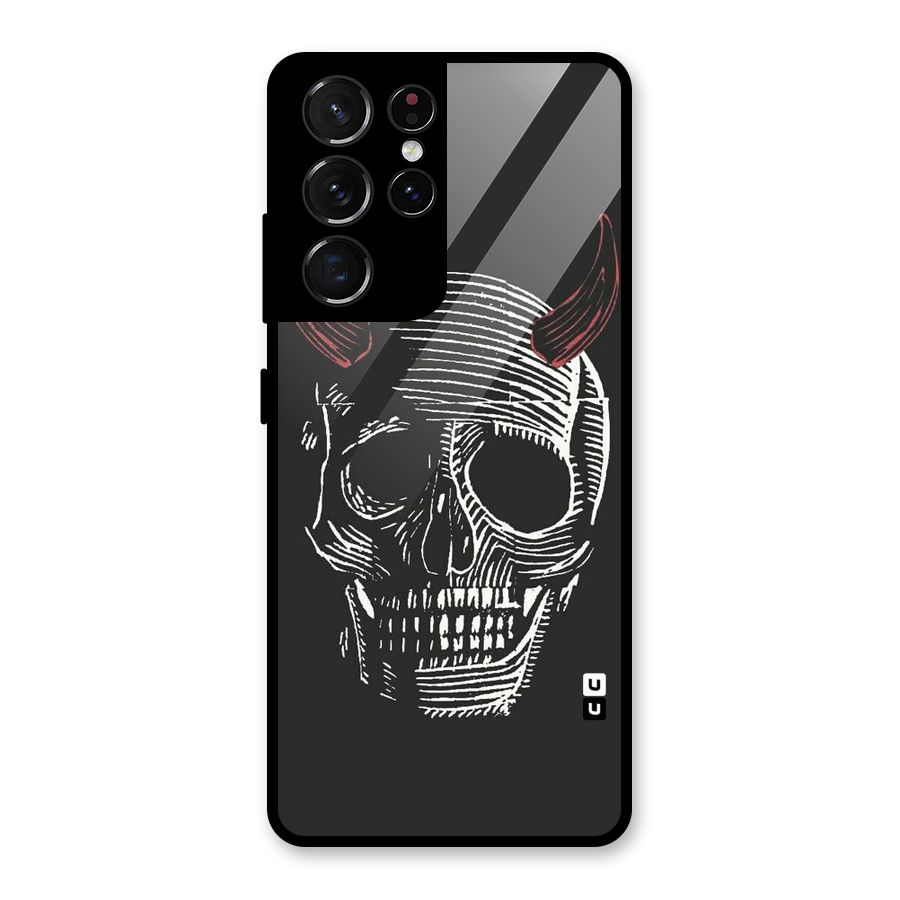 Spooky Face Glass Back Case for Galaxy S21 Ultra 5G